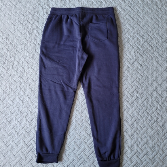Men's Fleece Navy Blue Jogger Pants - Picture 2 of 8
